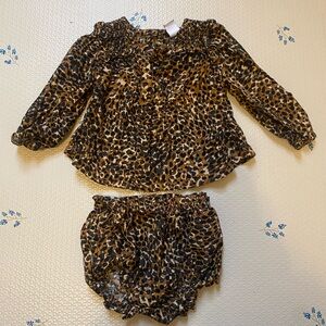 Old Navy Brown Leopard Baby Set